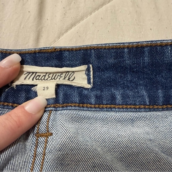 Madewell Stretch Denim Straight Mini Skirt Snap Button Closure Women’s Size 29 - Picture 10 of 13